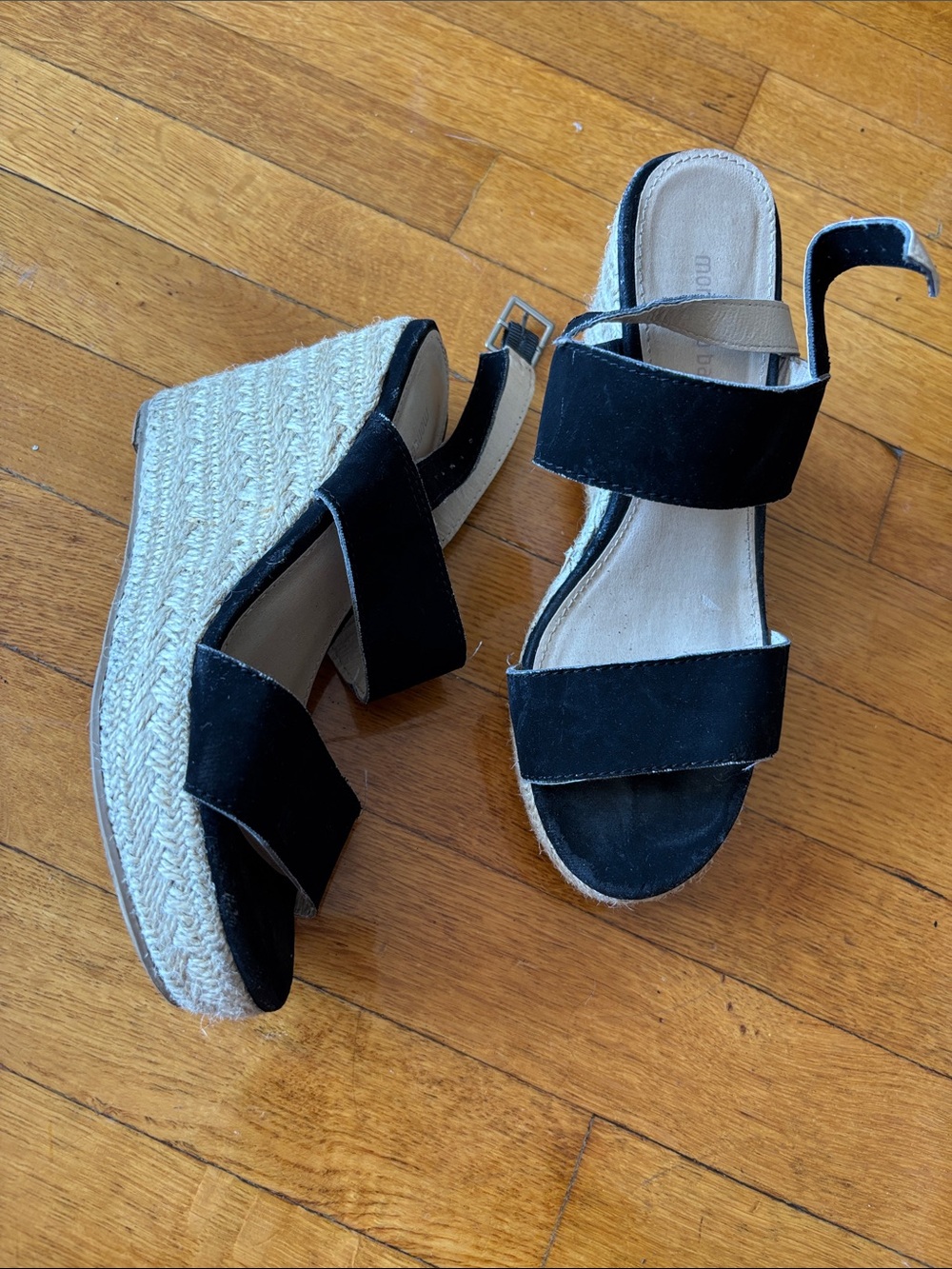Black espadrille wedges